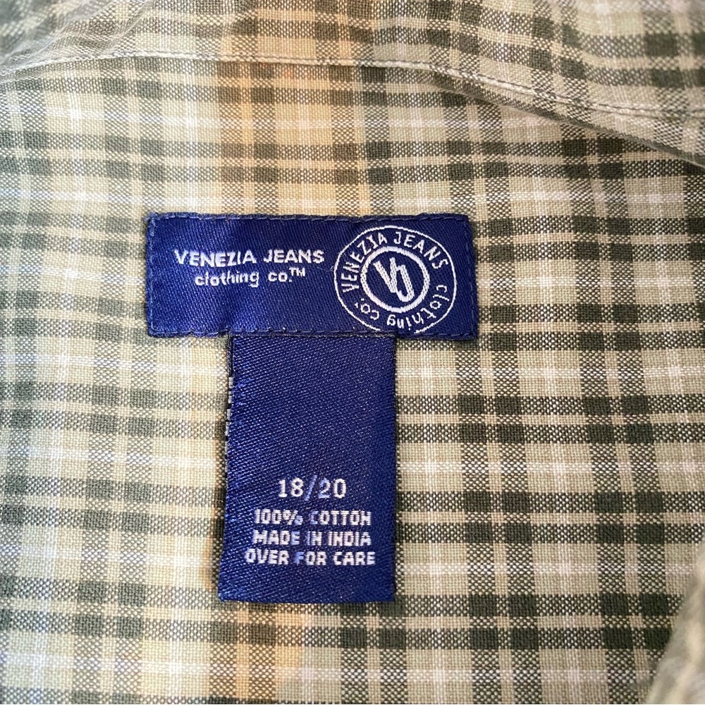 Venezia Jean Co Women Plus size 18-20 Green Plaid Long-Sleeve Button-Up Shirt - Picture 8 of 8